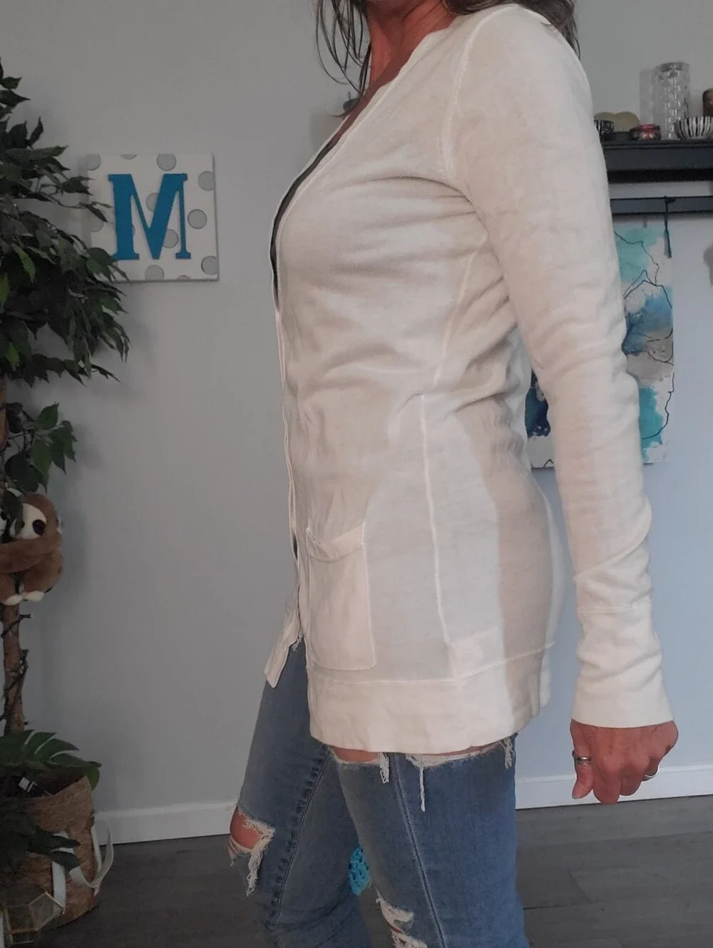 EDDIE BAUER Lightweight Longline Cardigan With Pockets M Tall
